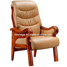 Beige Leather Solid Wood Conference Chair Office Chair (FOH-F03)